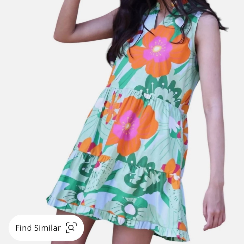 Maude Vivante Kyra Floral Pops Dress Green Multi